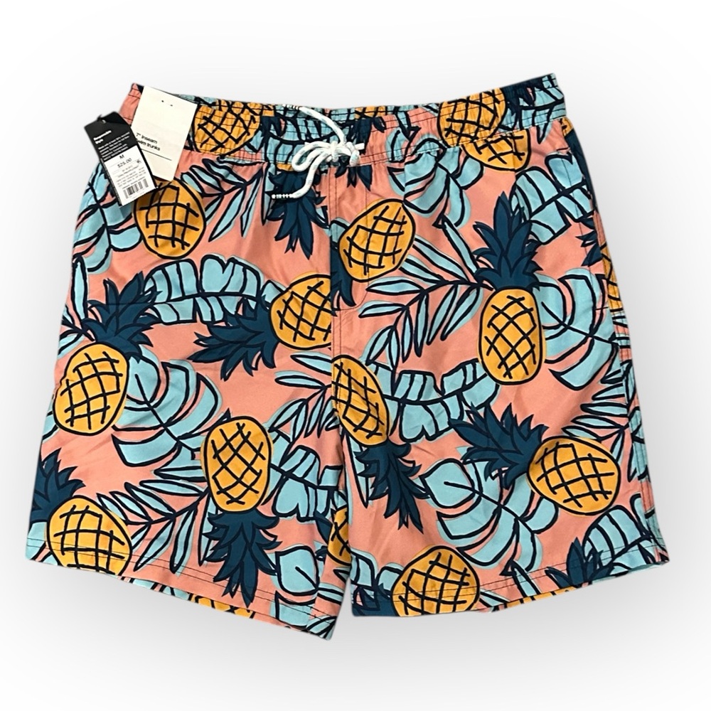 NWT Goodfellow & Co Pineapple Print Mens swim Shorts - size medium
